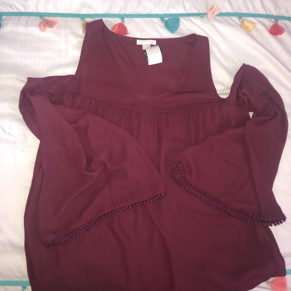 Off-Shoulder With Long Sleeves Top